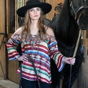 Tasha Polizzi Adriana Knit Shirt Cold Shoulder SZ S NEW